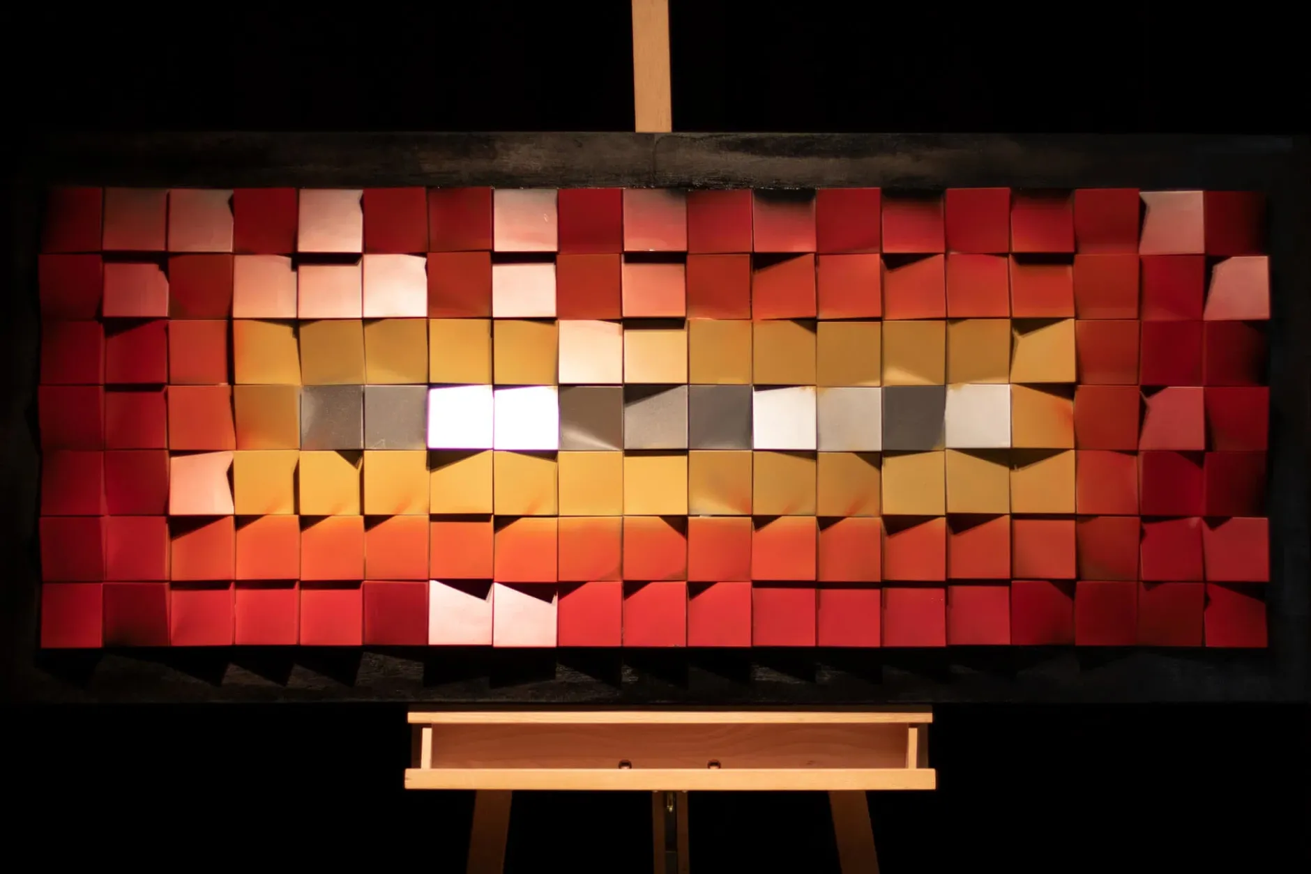 3D Wandbild 'Flammentanz' 130x53x8cm