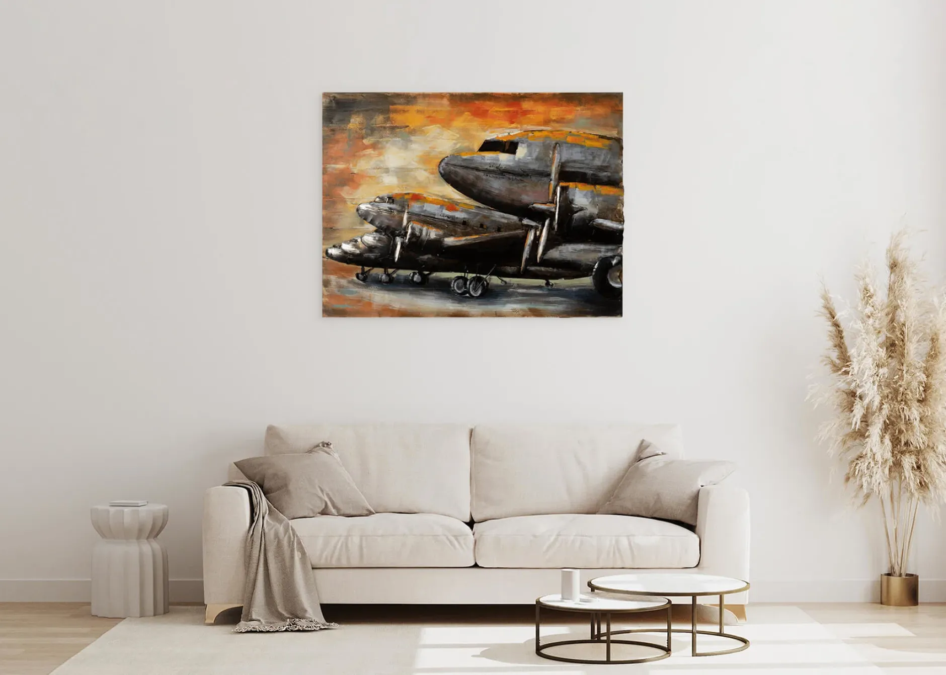 3D Wandbild 'Flight towards Sunset' 100x75x7cm