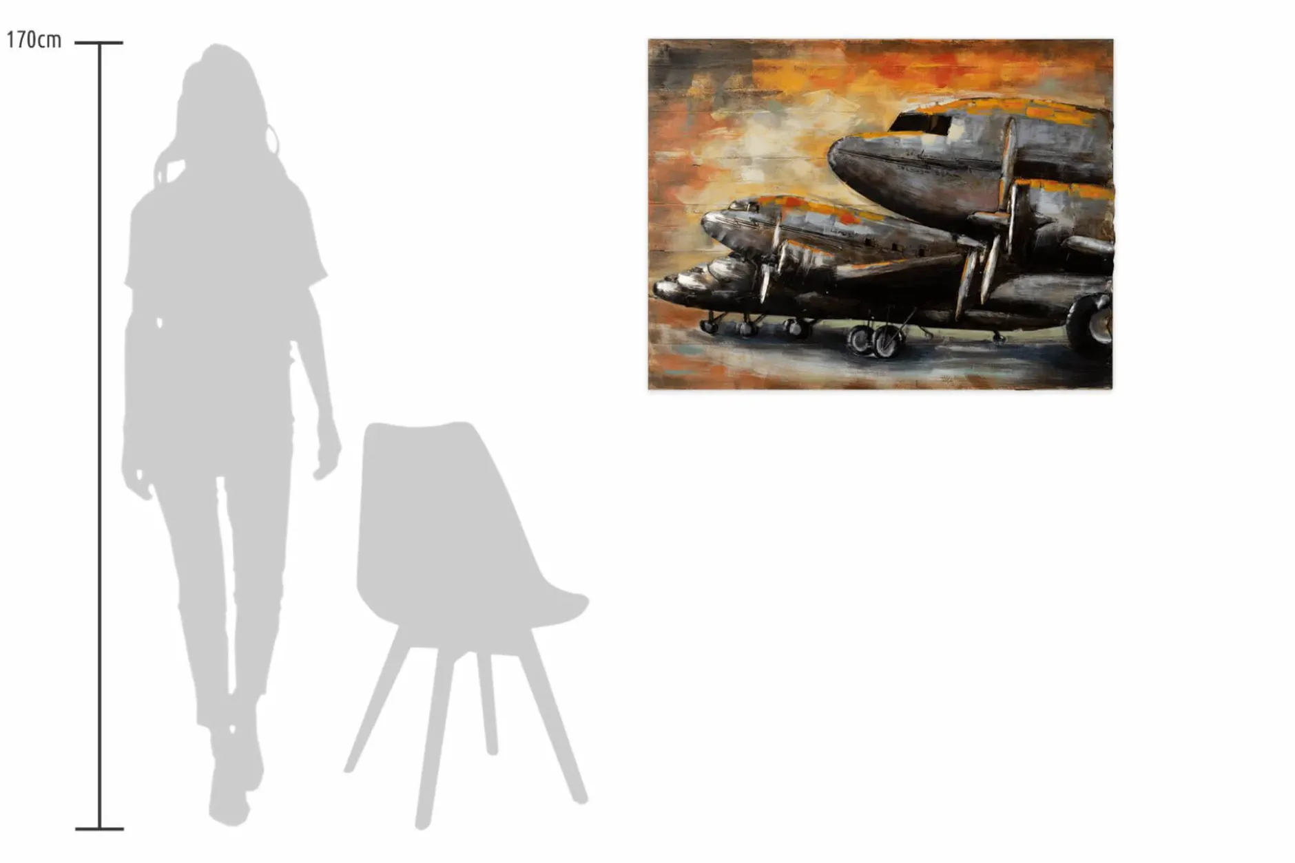3D Wandbild 'Flight towards Sunset' 100x75x7cm