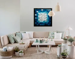 3D Wandbild 'Glanz mit Tiefe' 75x75x7cm