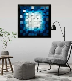 3D Wandbild 'Glanz mit Tiefe' 75x75x7cm