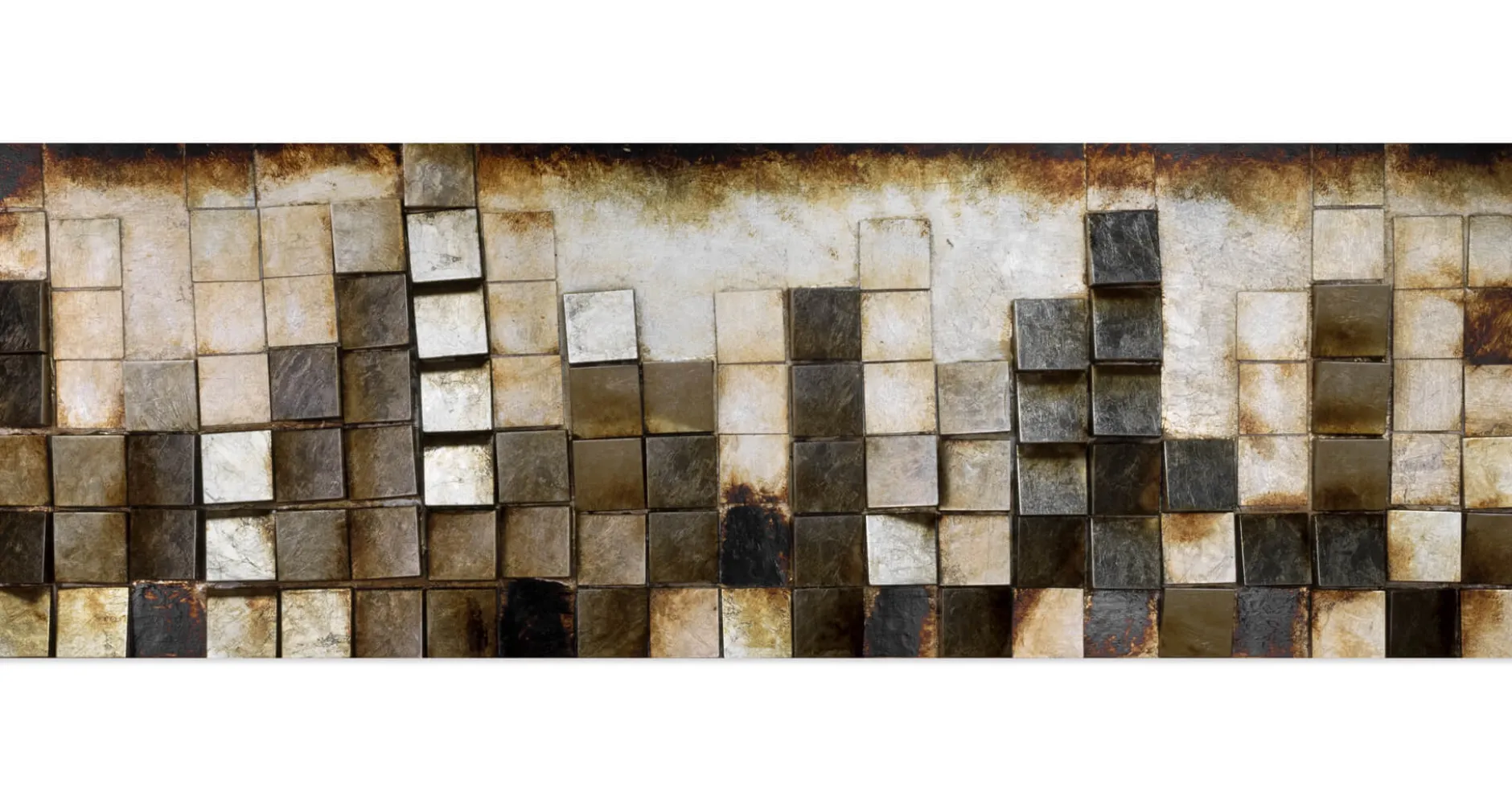 3D Wandbild 'Goldglanz im Zentrum' 144x43x7cm
