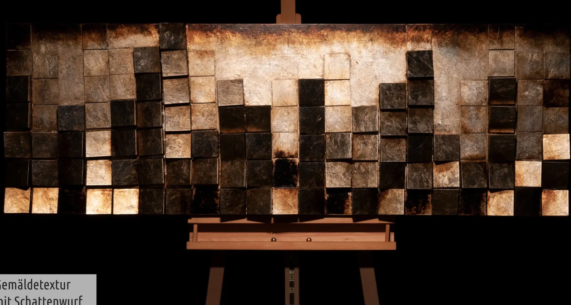 3D Wandbild 'Goldglanz im Zentrum' 144x43x7cm