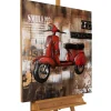 3D Wandbild 'Retro Motorroller' 80x80x6,5cm