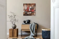 3D Wandbild 'Retro Motorroller' 80x80x6,5cm