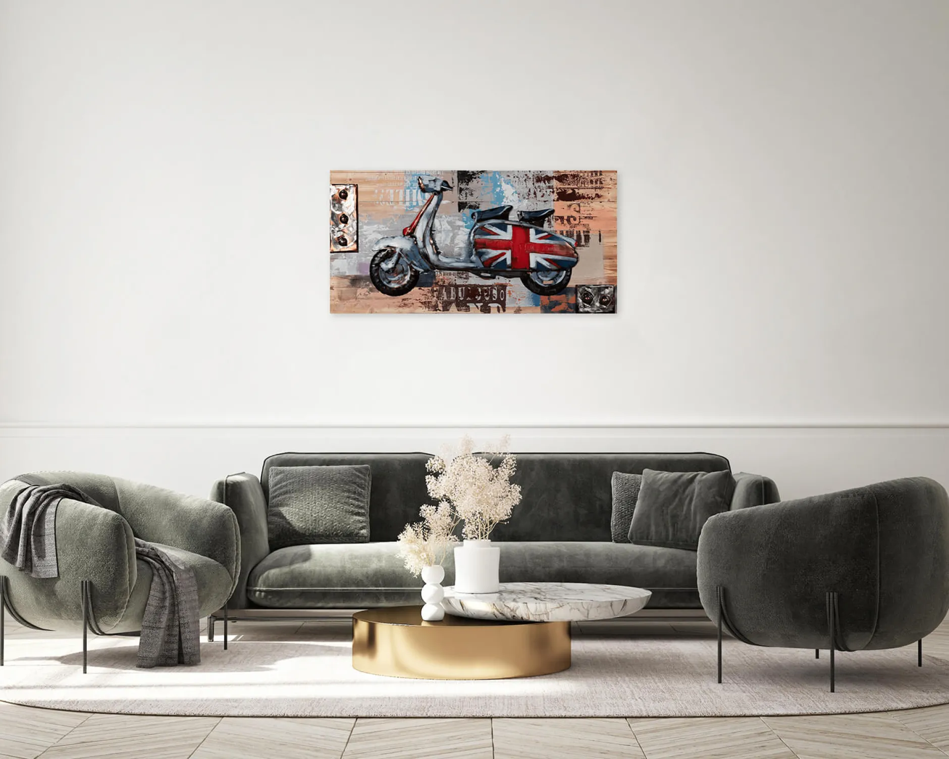 3D Wandbild 'Trip to London' 100x50x6,5cm