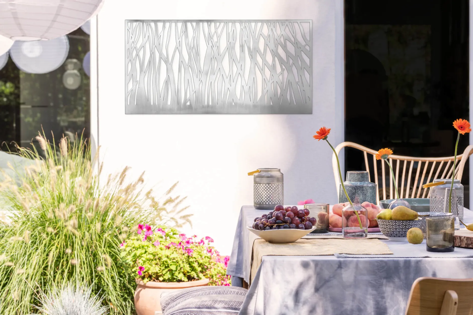 Garten Wandskulptur 'Stilles Schattenspiel' 120x60x3cm