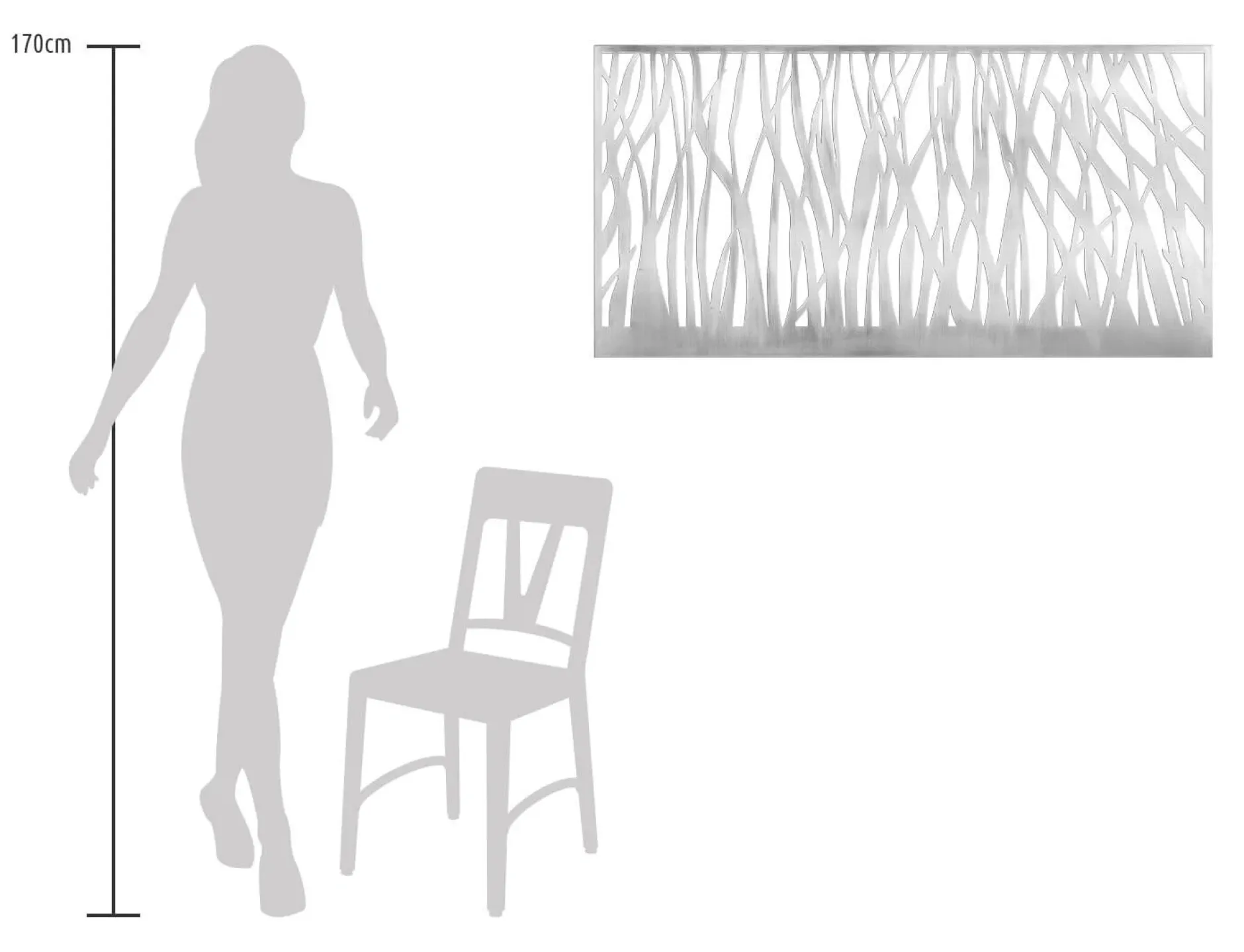 Garten Wandskulptur 'Stilles Schattenspiel' 120x60x3cm