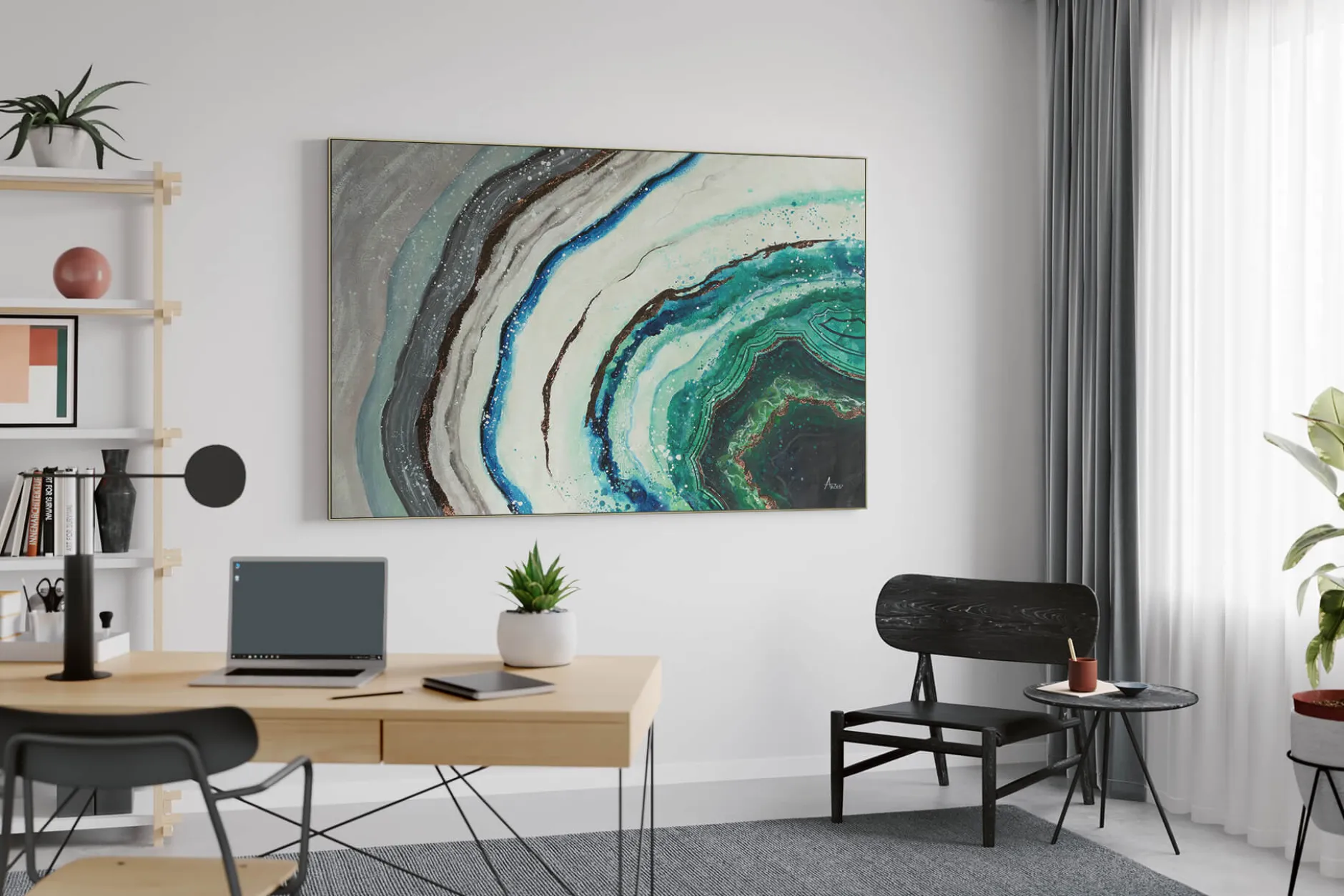 Gemälde 'Turquoise Lagoon' | Handgemaltes Unikat