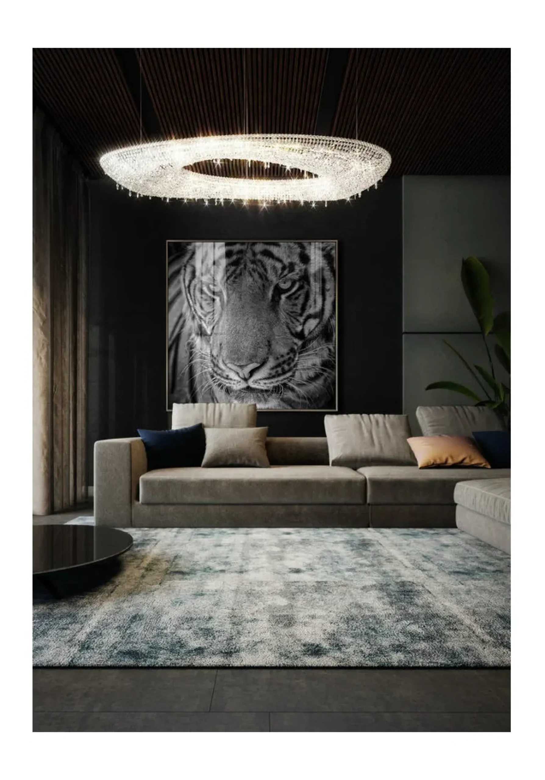 Gerahmte Fotografie 'Tiger's Glance' 60x60cm