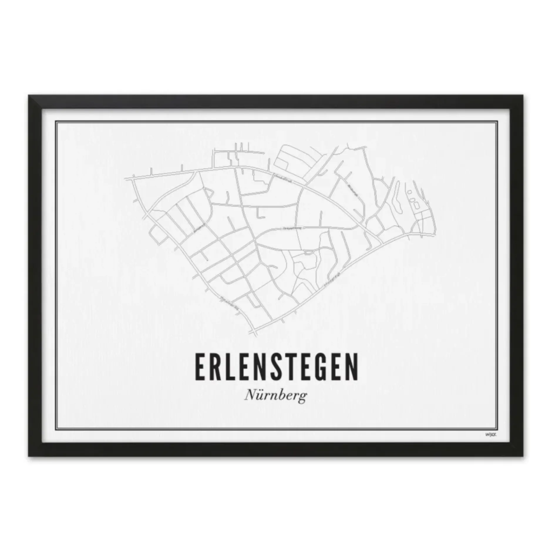 Gerahmtes Karten-Poster 'Auf nach Erlenstegen' 30x21cm