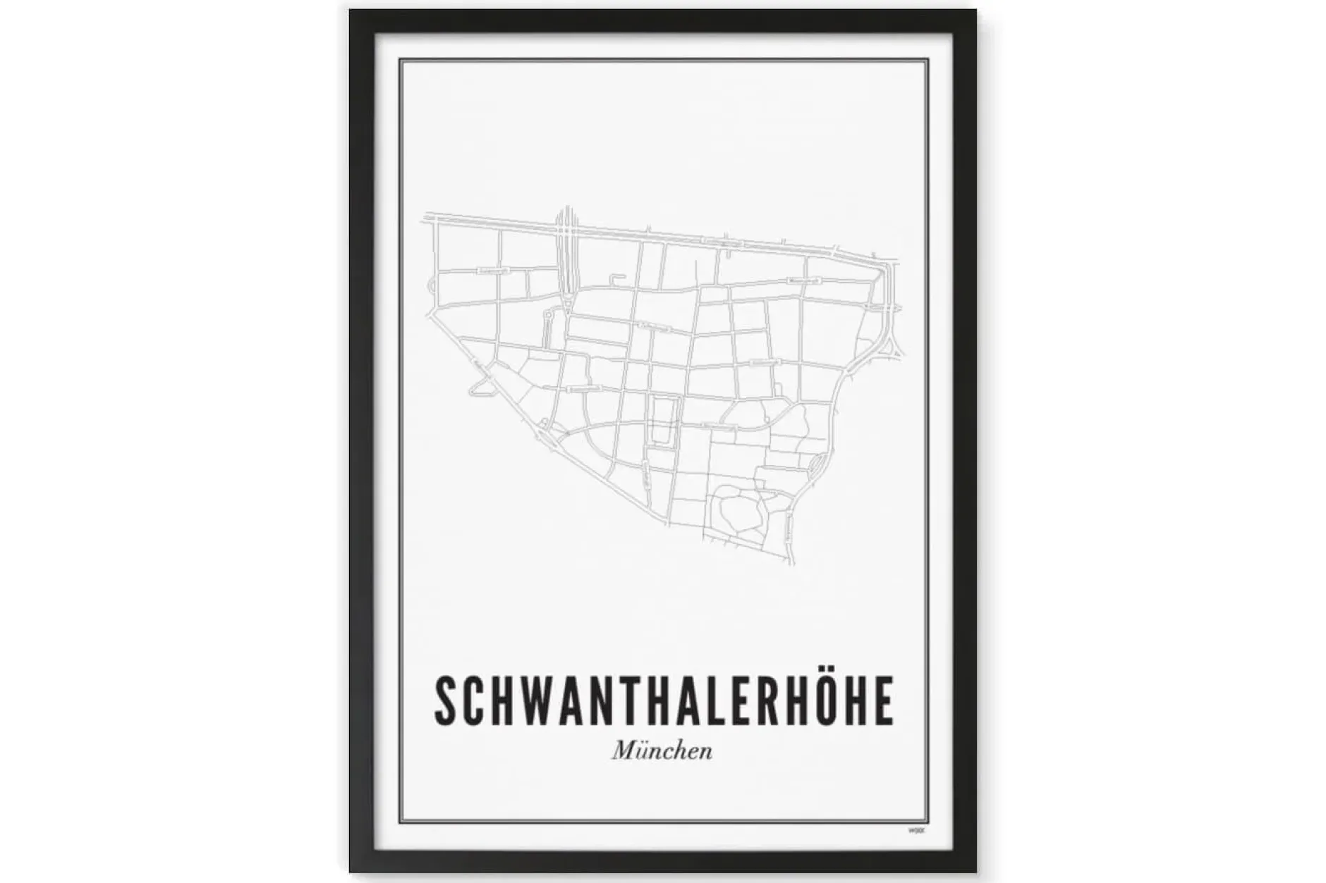 Gerahmtes Karten-Poster 'Meine Schwanthalerhöhe' 21x30cm