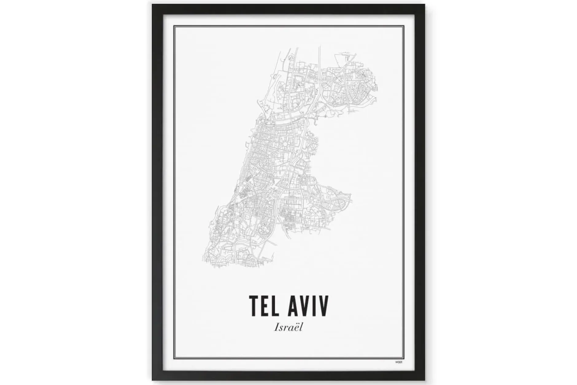 Gerahmtes Karten-Poster 'Off to Tel Aviv' 21x30cm