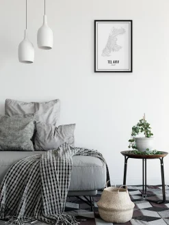 Gerahmtes Karten-Poster 'Off to Tel Aviv' 21x30cm