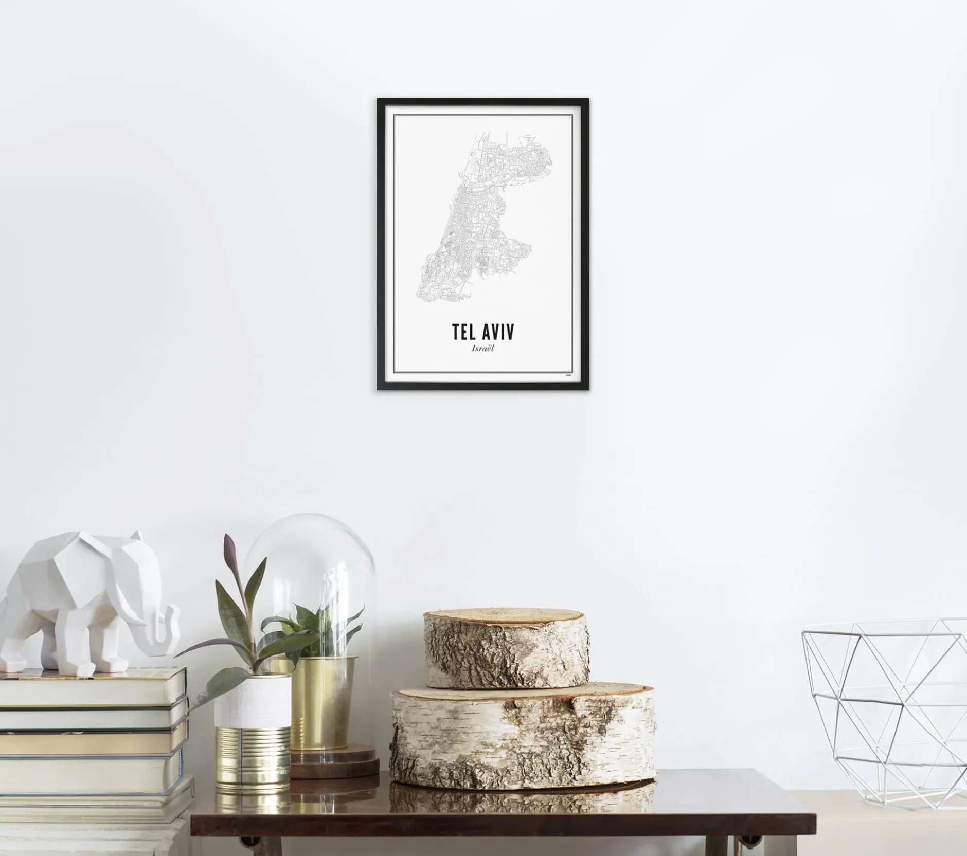 Gerahmtes Karten-Poster 'Off to Tel Aviv' 21x30cm
