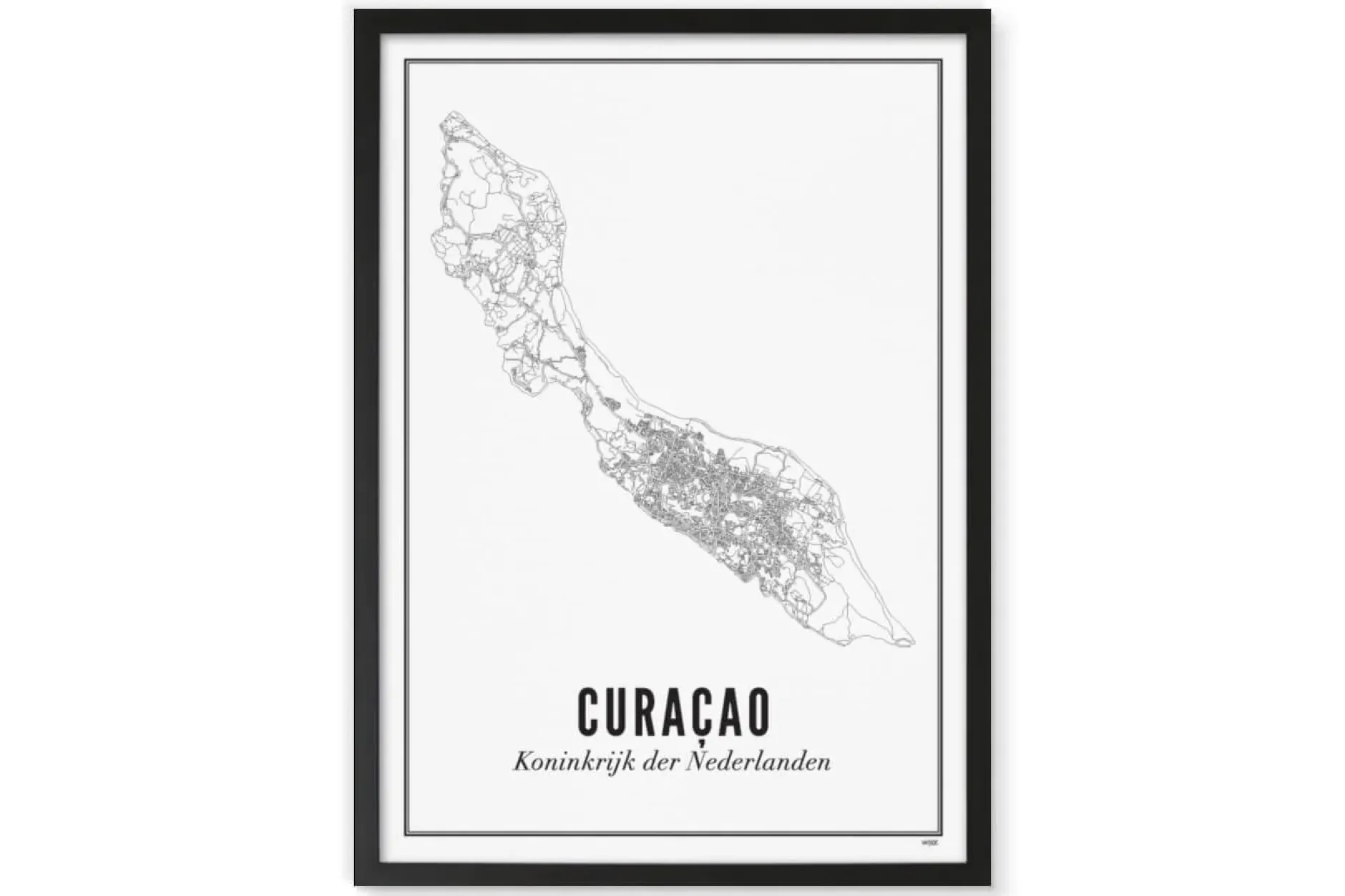 Gerahmtes Karten-Poster 'Off to Curaçao' 21x30cm