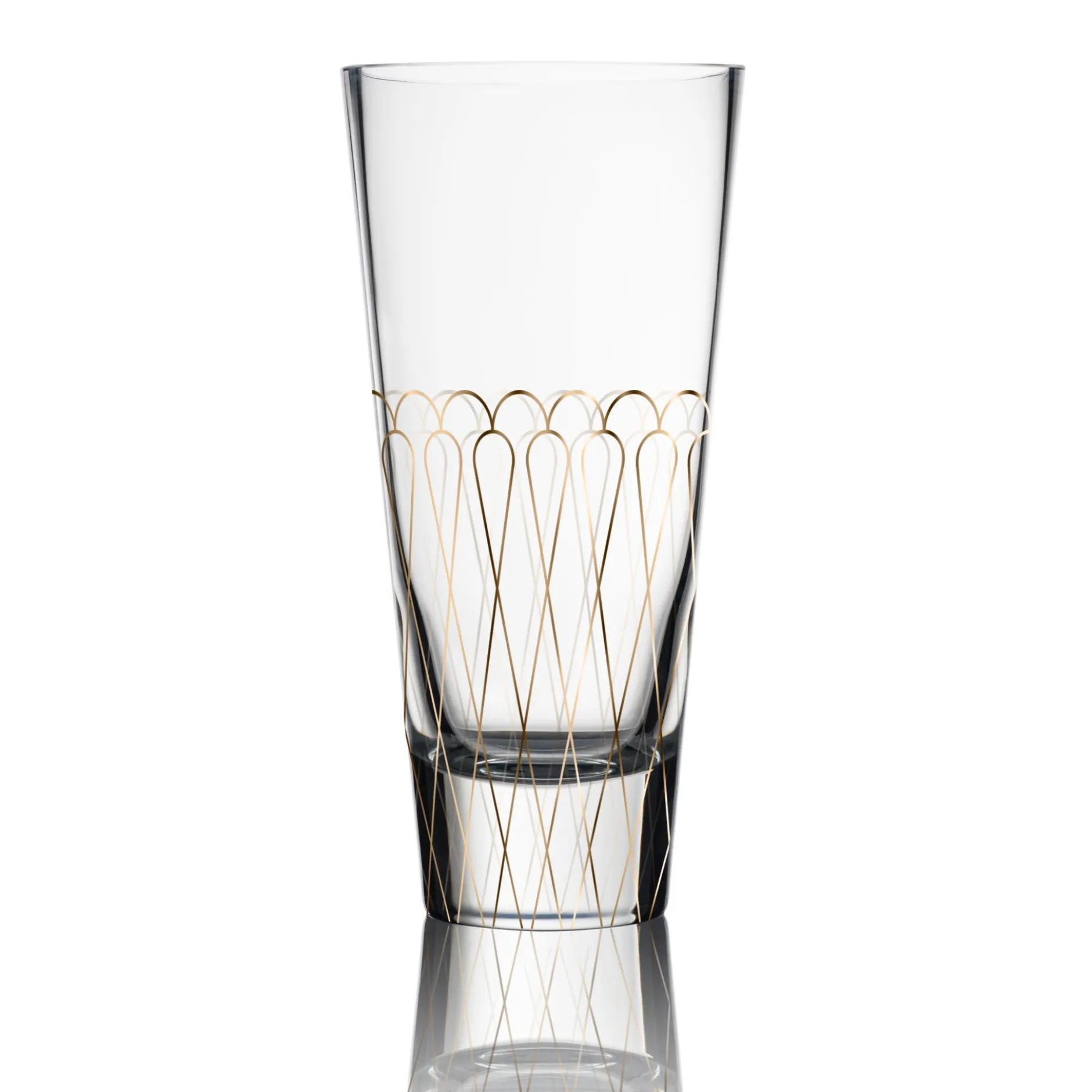 Glas Vase 'Golden Arc' von Goebel 12x26x12cm