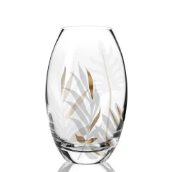 Glas Vase 'Gold Leaf Crystal' von Goebel 9x14,5x9cm
