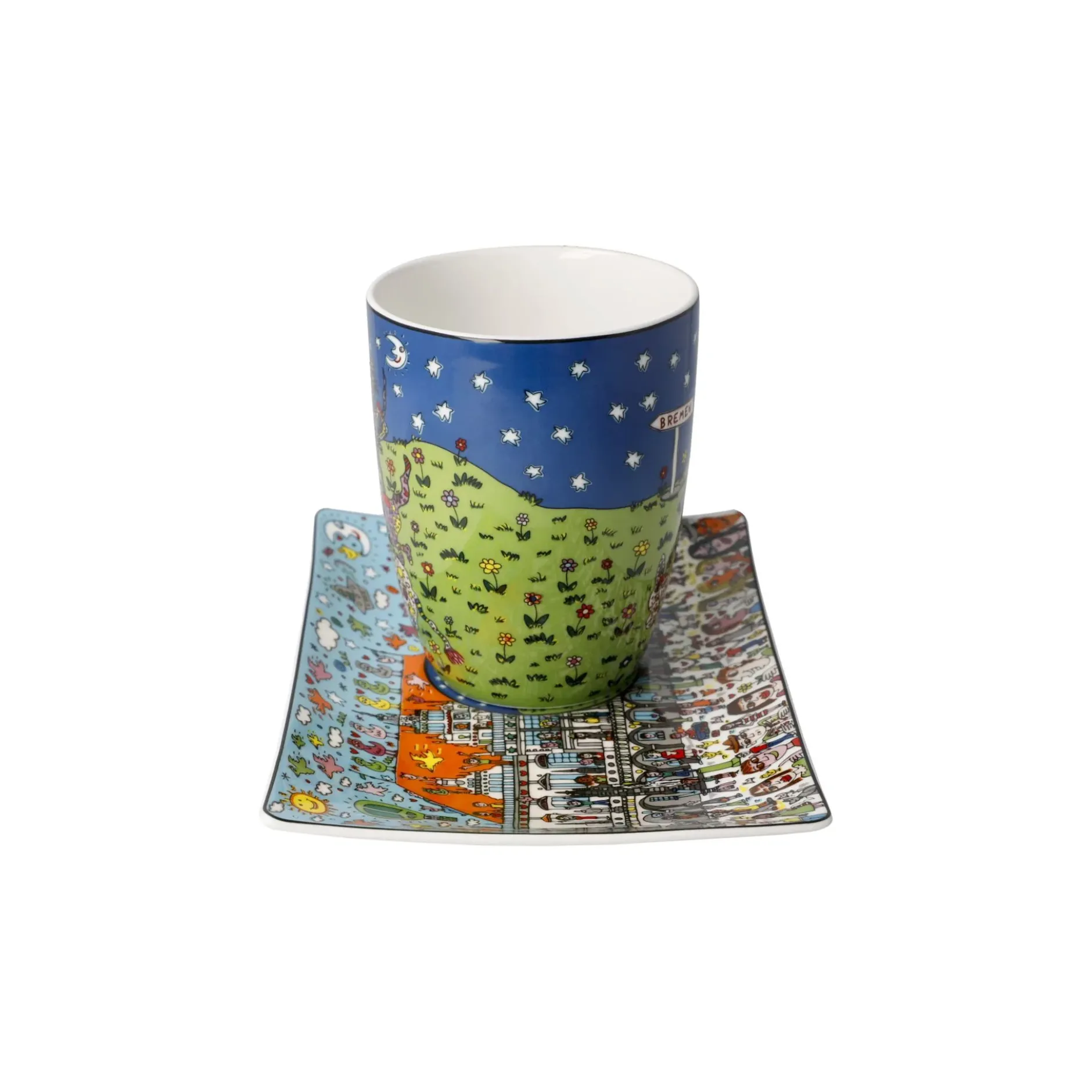 Goebel Becher mit Untertasse 'Roads to Bremen'