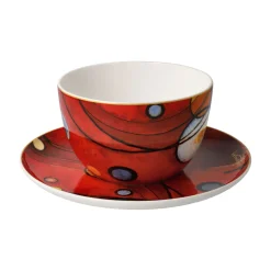 Goebel Tasse mit Untertasse 'Schweres Rot'