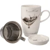 Goebel Teetasse mit Sieb und Deckel 'Mittagspause'
