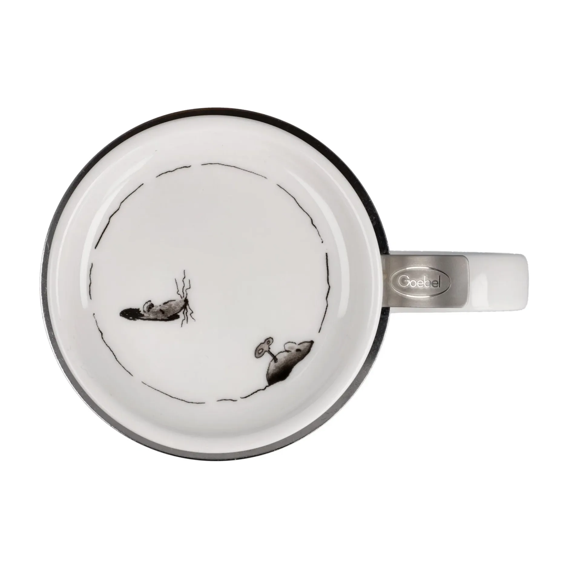 Goebel Teetasse mit Sieb und Deckel 'Mittagspause'