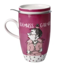 Goebel Teetasse mit Sieb und Deckel 'Gar Nix'