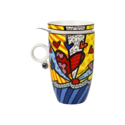 Goebel Teetasse mit Sieb und Deckel 'A New Day'