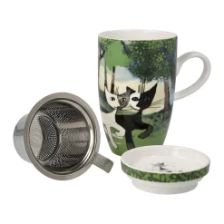Goebel Teetasse mit Sieb und Deckel 'Nel Verde'