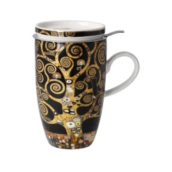 Goebel Teetasse mit Sieb und Deckel 'Lebensbaum'