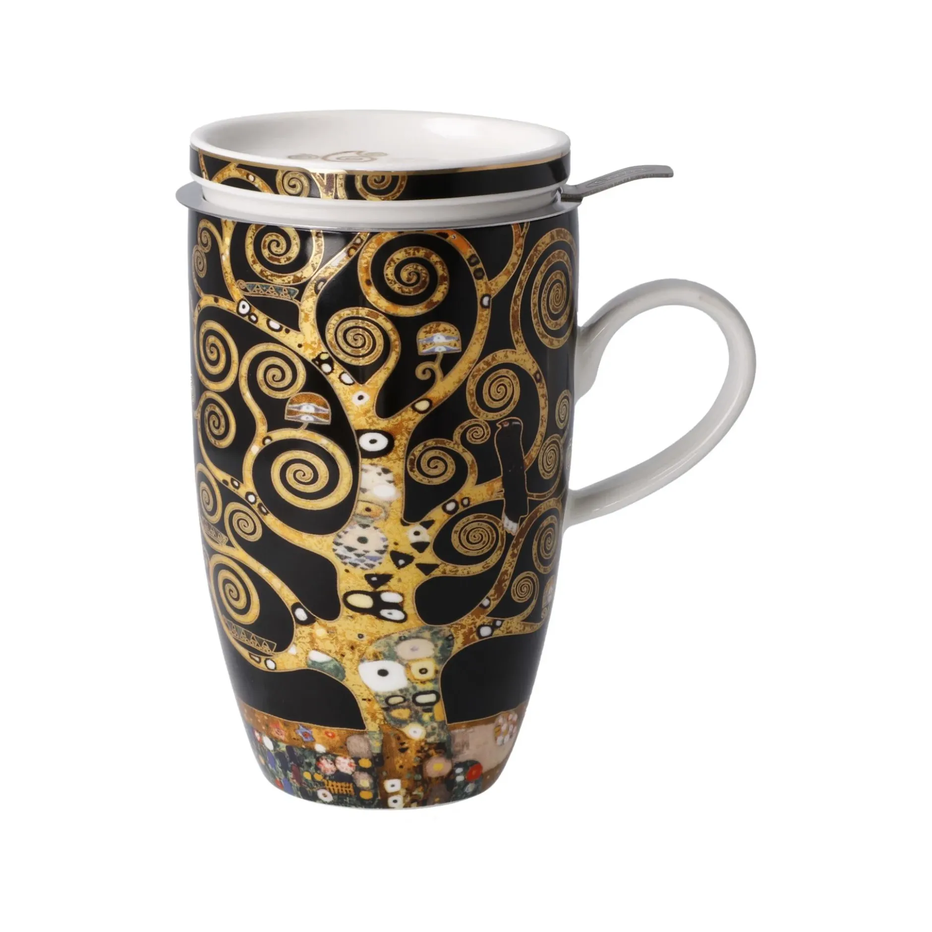 Goebel Teetasse mit Sieb und Deckel 'Lebensbaum'
