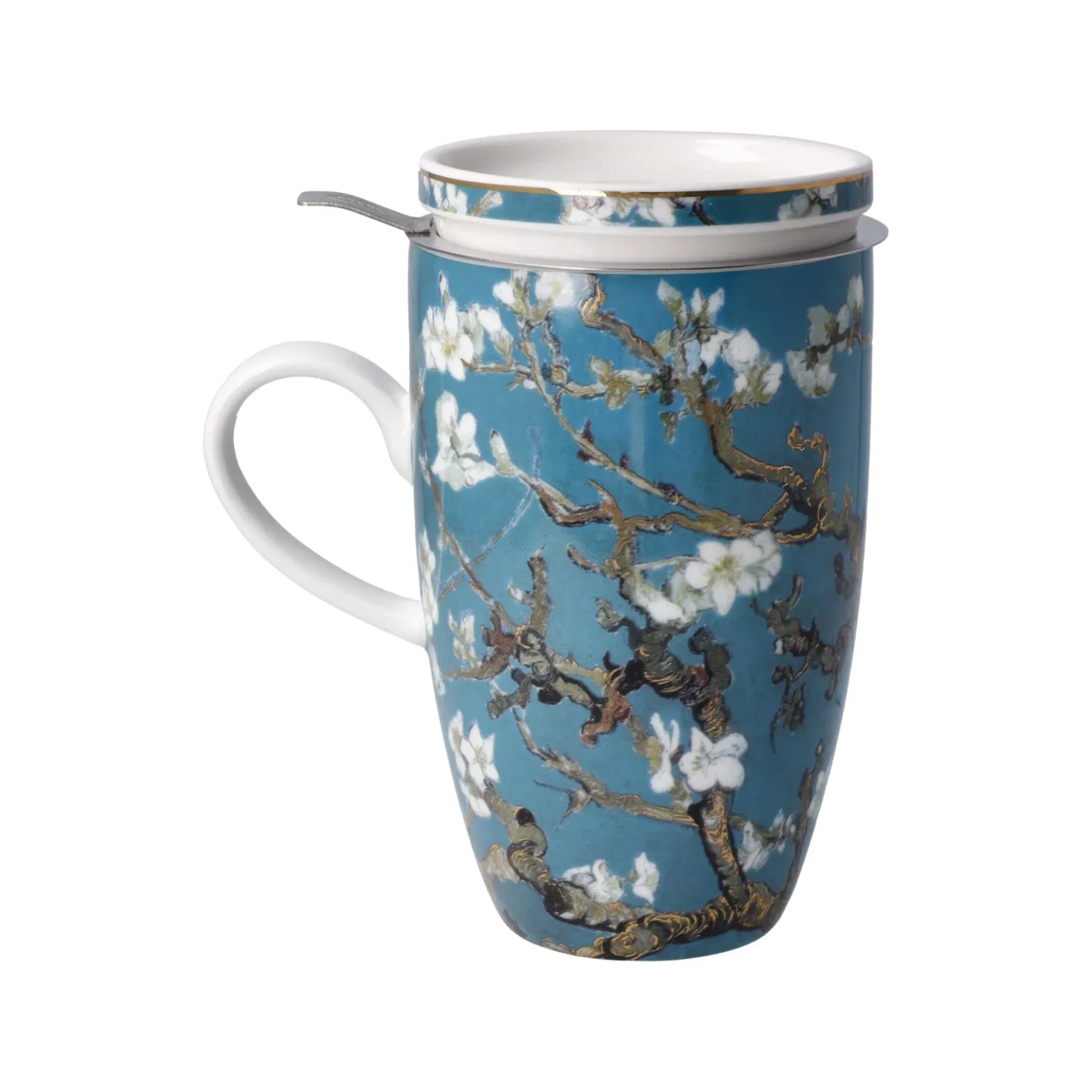 Goebel Teetasse mit Sieb und Deckel 'Mandelbaum'