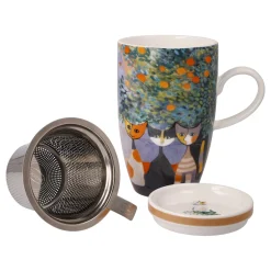 Goebel Teetasse mit Sieb und Deckel 'Tempi felici'