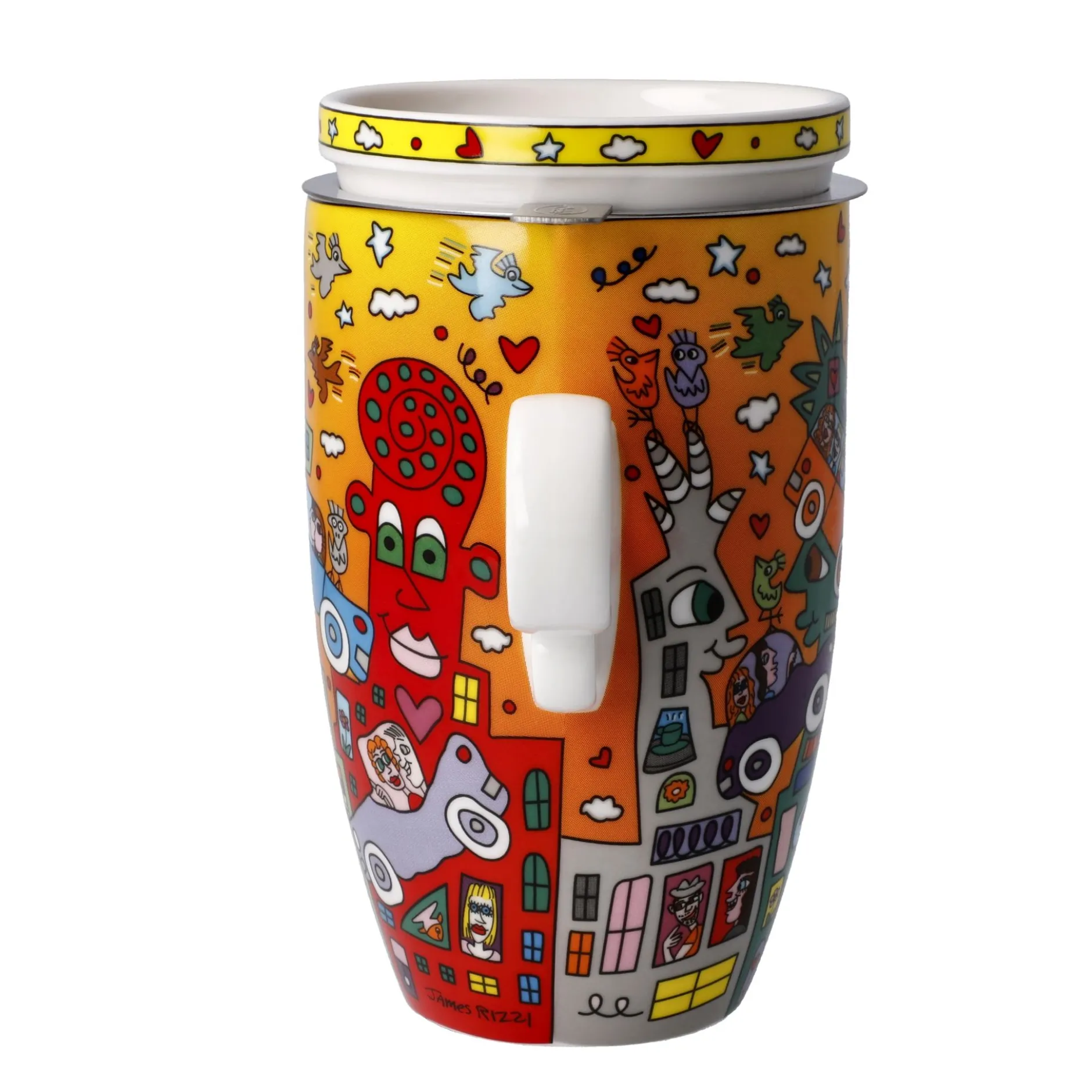 Goebel Teetasse mit Sieb und Deckel 'Around Traffic'