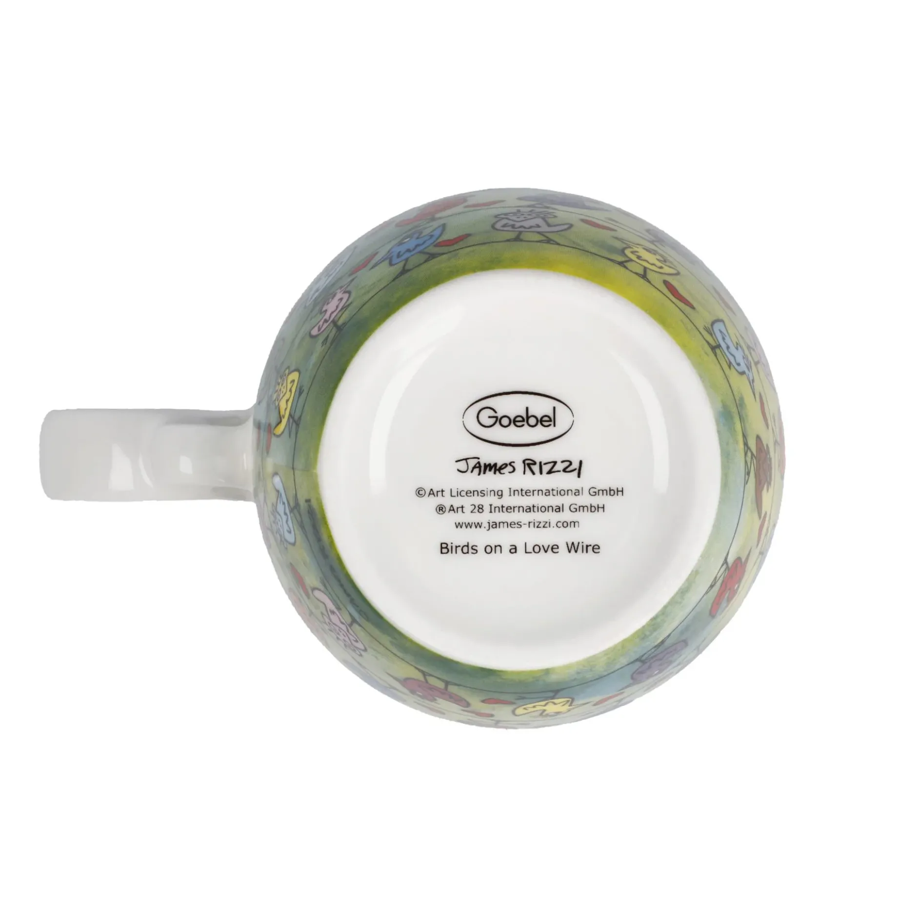 Goebel Teetasse mit Sieb und Deckel 'Birds on a Love Wire'
