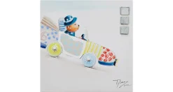 Handbemalter Kunstdruck 'Auf dem Nachhauseweg' 25x25cm