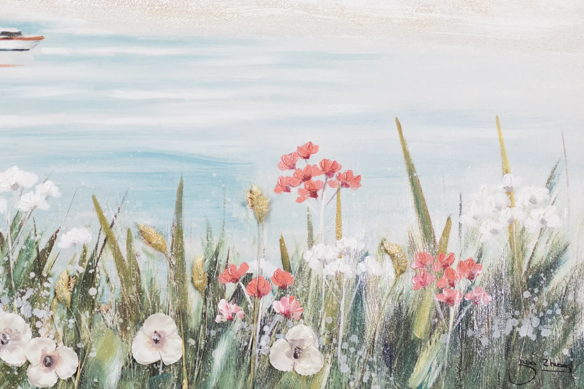 Handbemalter Kunstdruck 'Urlaubsfeeling' 120x60cm
