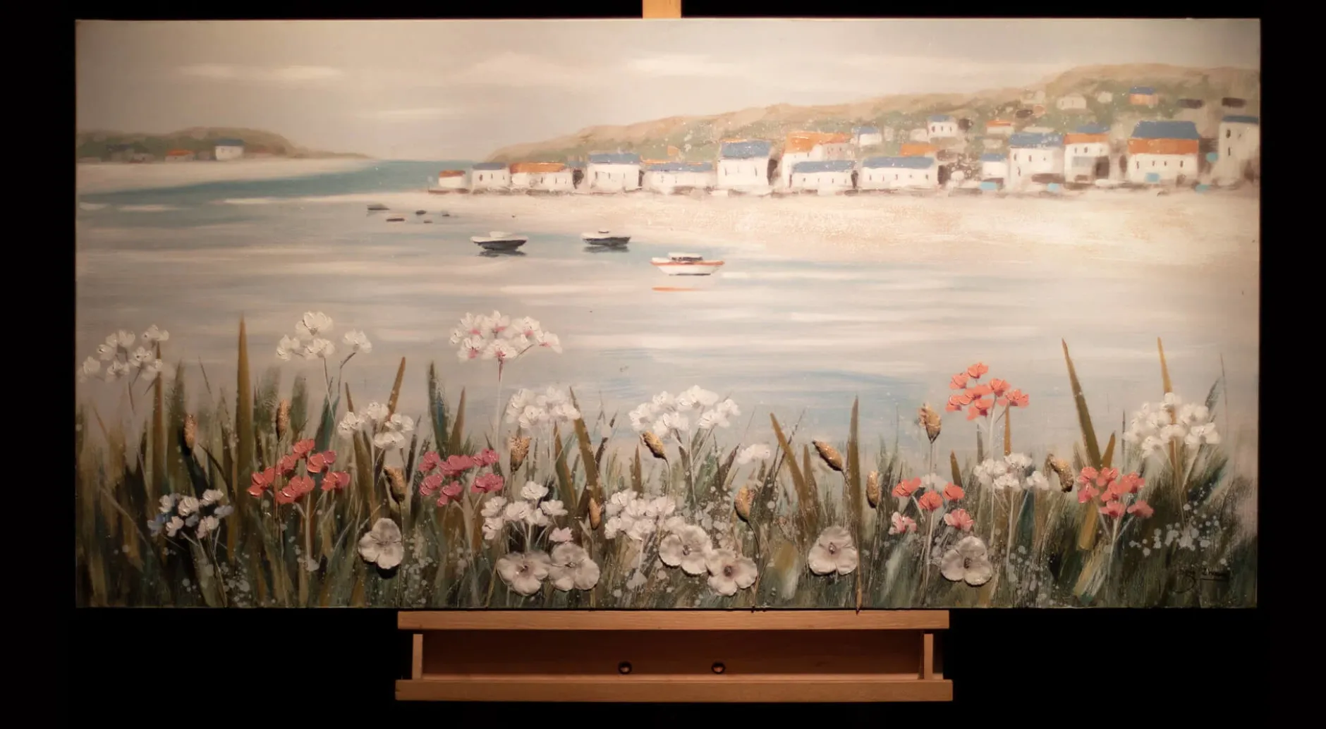 Handbemalter Kunstdruck 'Urlaubsfeeling' 120x60cm