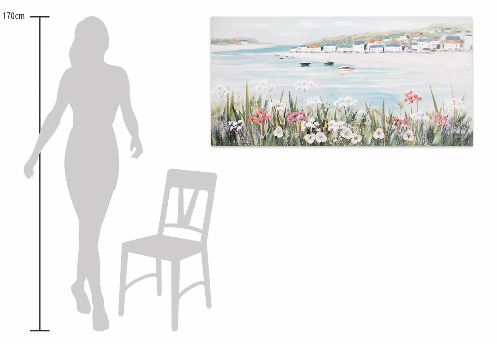 Handbemalter Kunstdruck 'Urlaubsfeeling' 120x60cm
