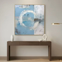 Handgemaltes Gemälde 'Abstrakter Küstenkreis' | Echtheitszertifikat inklusive