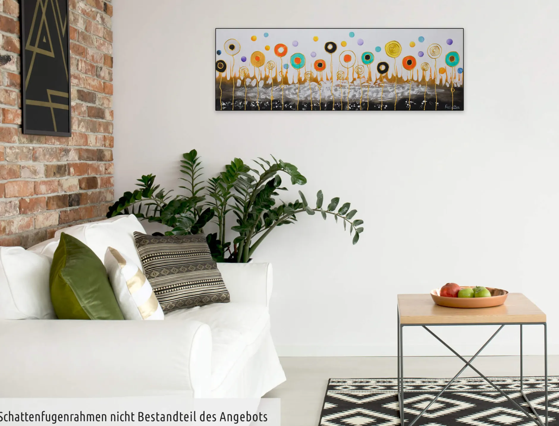 Handgemaltes Gemälde 'Aerial Flowers' 120x40cm | inkl. Echtheitszertifikat