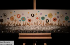 Handgemaltes Gemälde 'Aerial Flowers' 120x40cm | inkl. Echtheitszertifikat