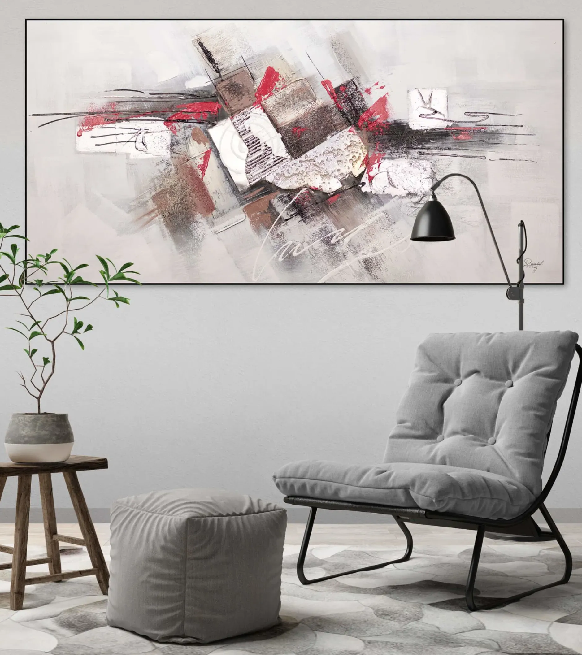 Handgemaltes Gemälde 'A Great Collision' 140x70cm | inkl. Echtheitszertifikat