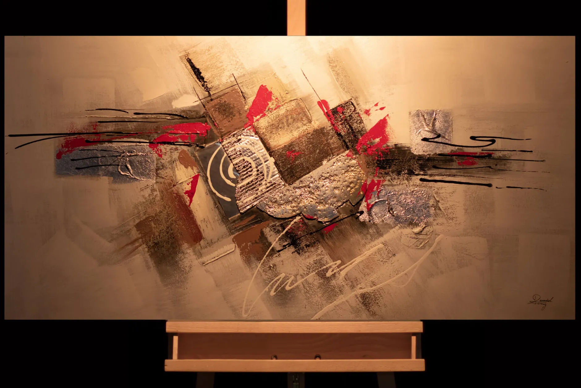 Handgemaltes Gemälde 'A Great Collision' 140x70cm | inkl. Echtheitszertifikat