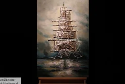 Handgemaltes Gemälde 'Ahoi Piratenschiff' 60x90cm | inkl. Echtheitszertifikat