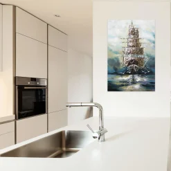 Handgemaltes Gemälde 'Ahoi Piratenschiff' 60x90cm | inkl. Echtheitszertifikat