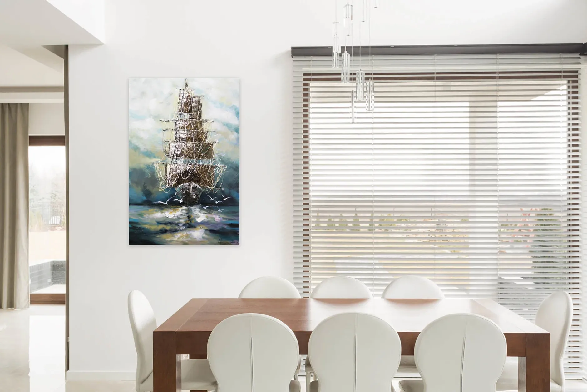 Handgemaltes Gemälde 'Ahoi Piratenschiff' 60x90cm | inkl. Echtheitszertifikat