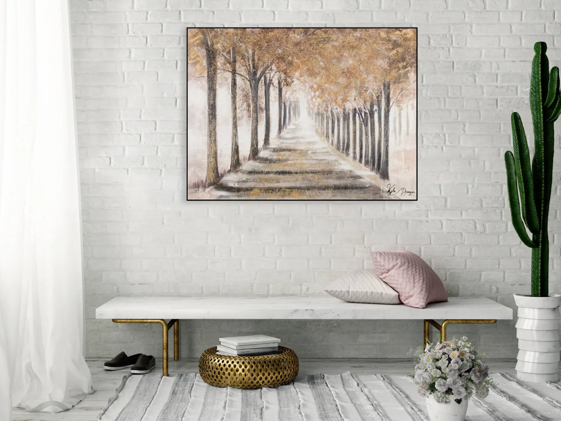 Handgemaltes Gemälde 'Allee der Träume' 100x75cm | inkl. Echtheitszertifikat