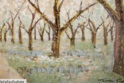 Handgemaltes Gemälde 'Allee voller Blüten' 100x75cm | inkl. Echtheitszertifikat