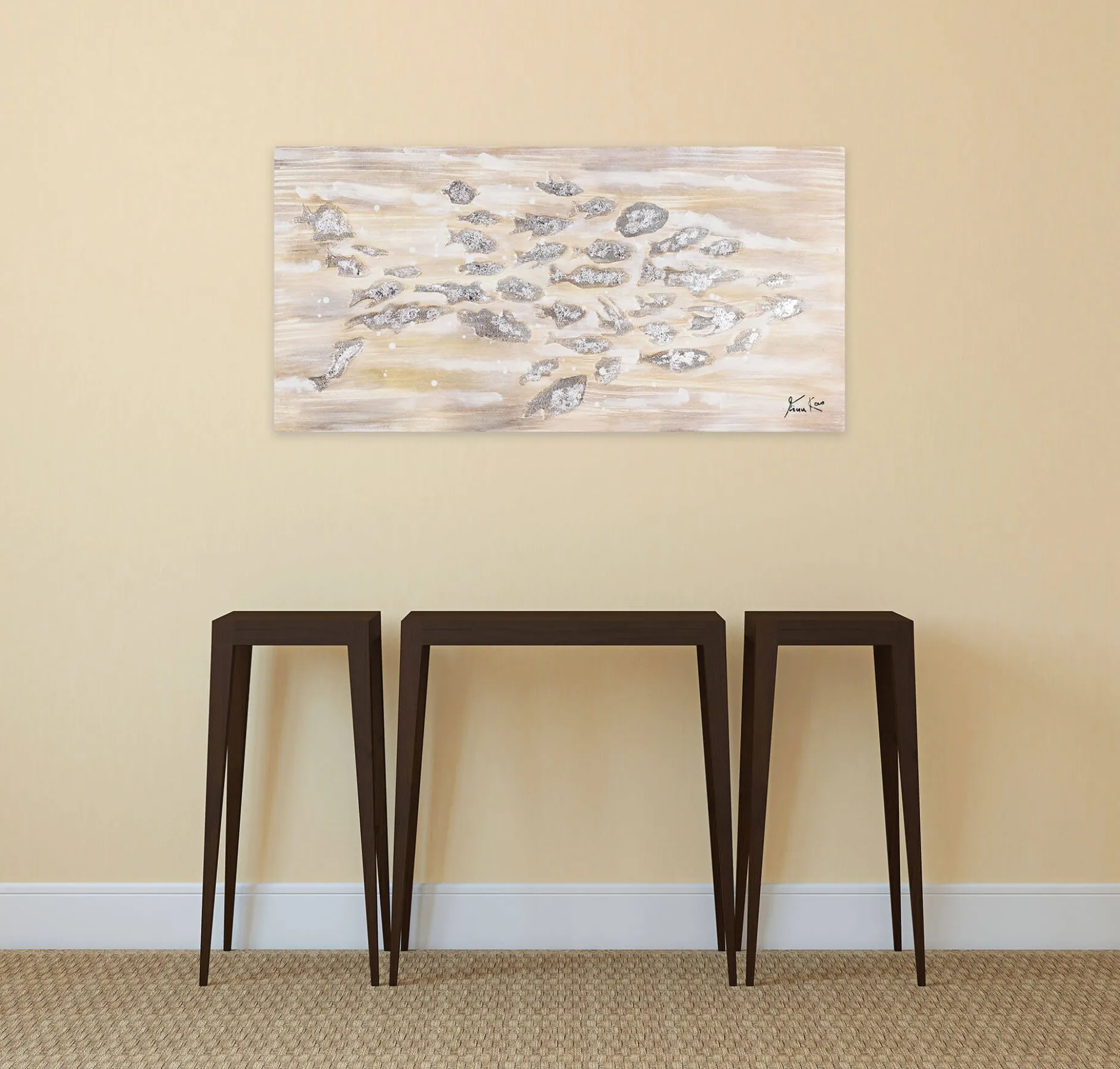 Handgemaltes Gemälde 'Alle für einen' 100x50cm | inkl. Echtheitszertifikat